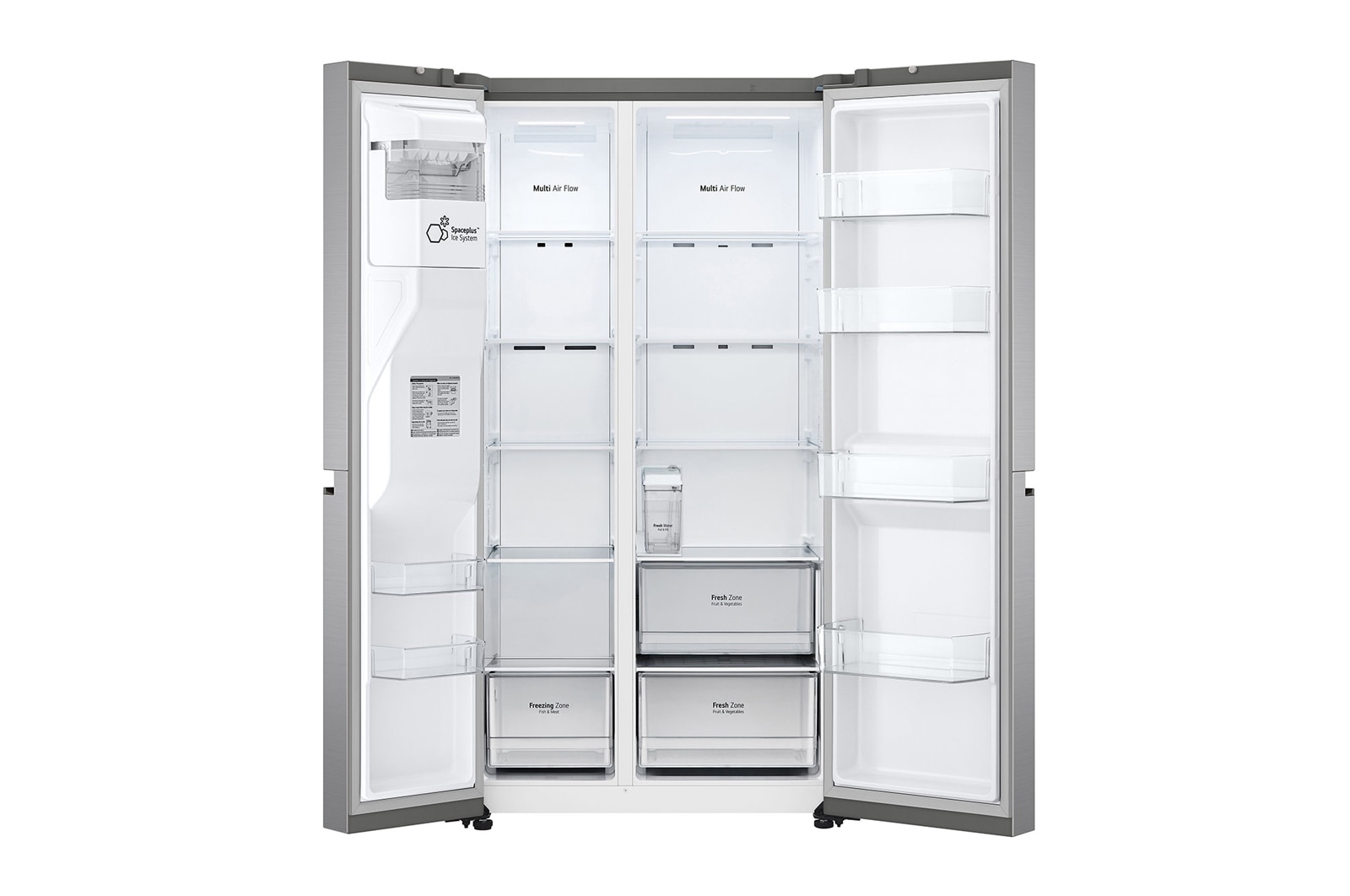 LG 617L Non Plumbed Side by Side Fridge in Stainless Finish, GC-L257SLXL