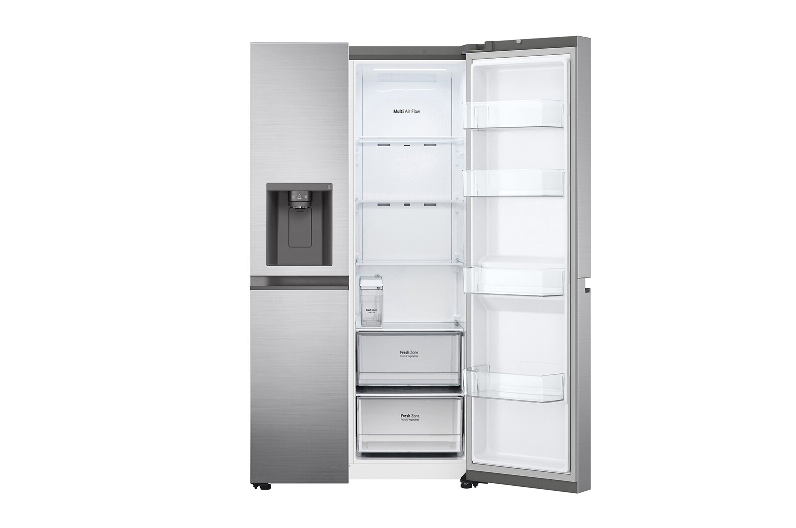 LG 617L Non Plumbed Side by Side Fridge in Stainless Finish, GC-L257SLXL