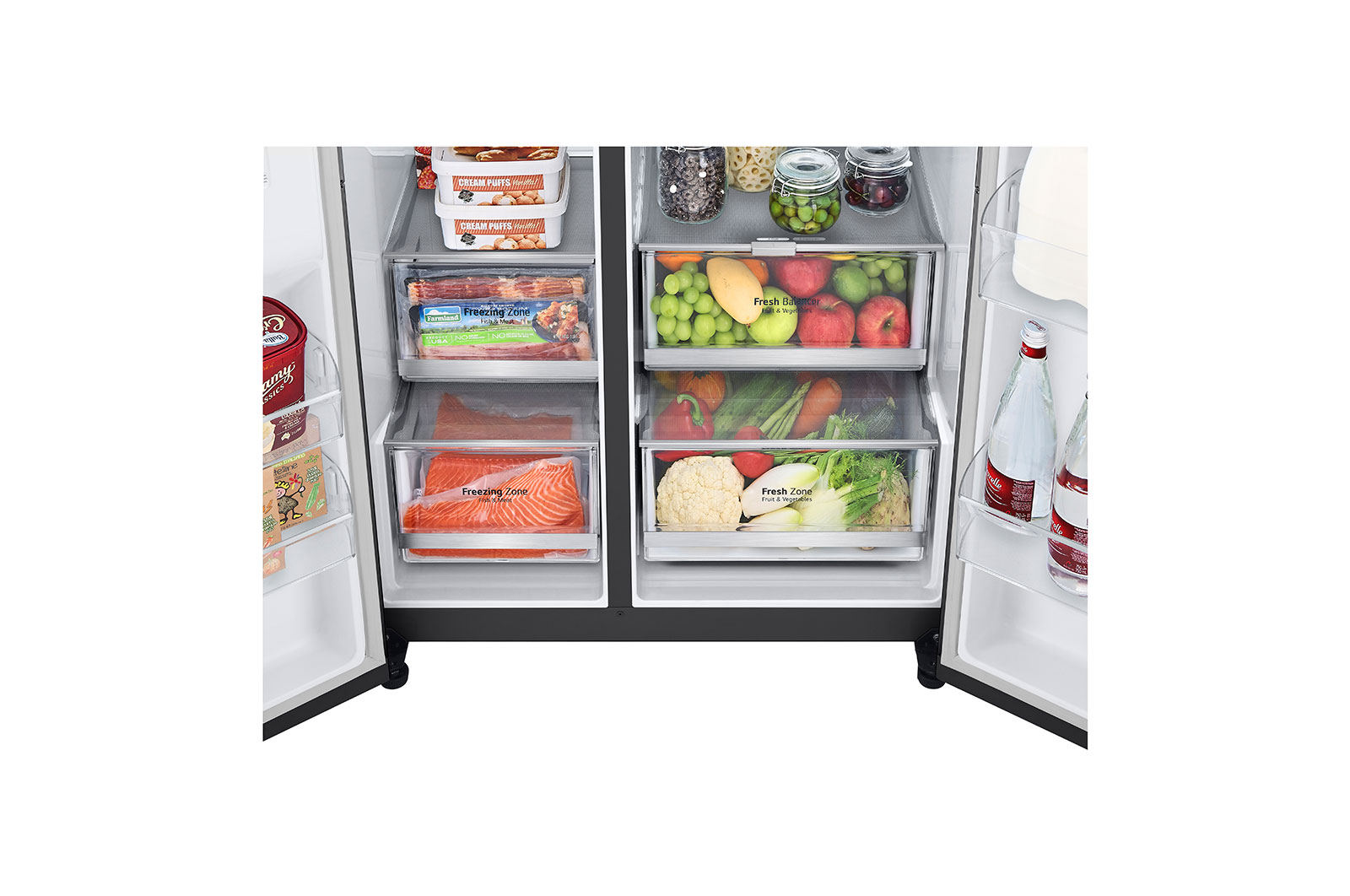 LG 611LInstaView™ Door-in-Door Side by Side Fridge with Uvnano™ in Stainless Finish, GC-X257CQFS