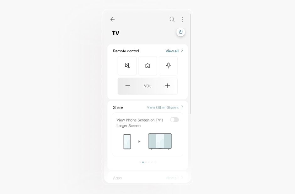 Image shows the TV screen in the LG ThinQ app