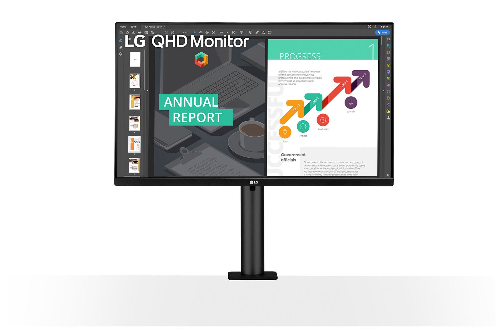 LG 27" QHD Ergo IPS Monitor with USB Type-C™, 27QN880-B