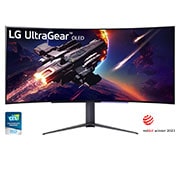 LG 45'' UltraGear™ OLED Curved Gaming Monitor WQHD with 240Hz Refresh Rate 0.03ms (GtG) Response Time, 45GR95QE-B