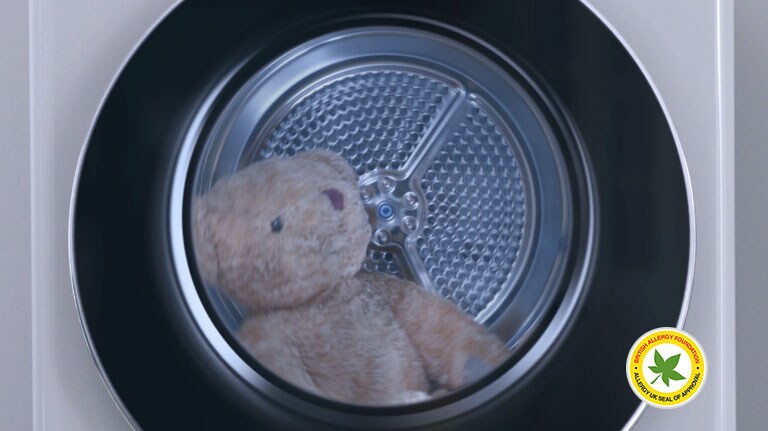 dry teddybear and reduces 99.9% of bacteria and live dust mites with Allergy Care