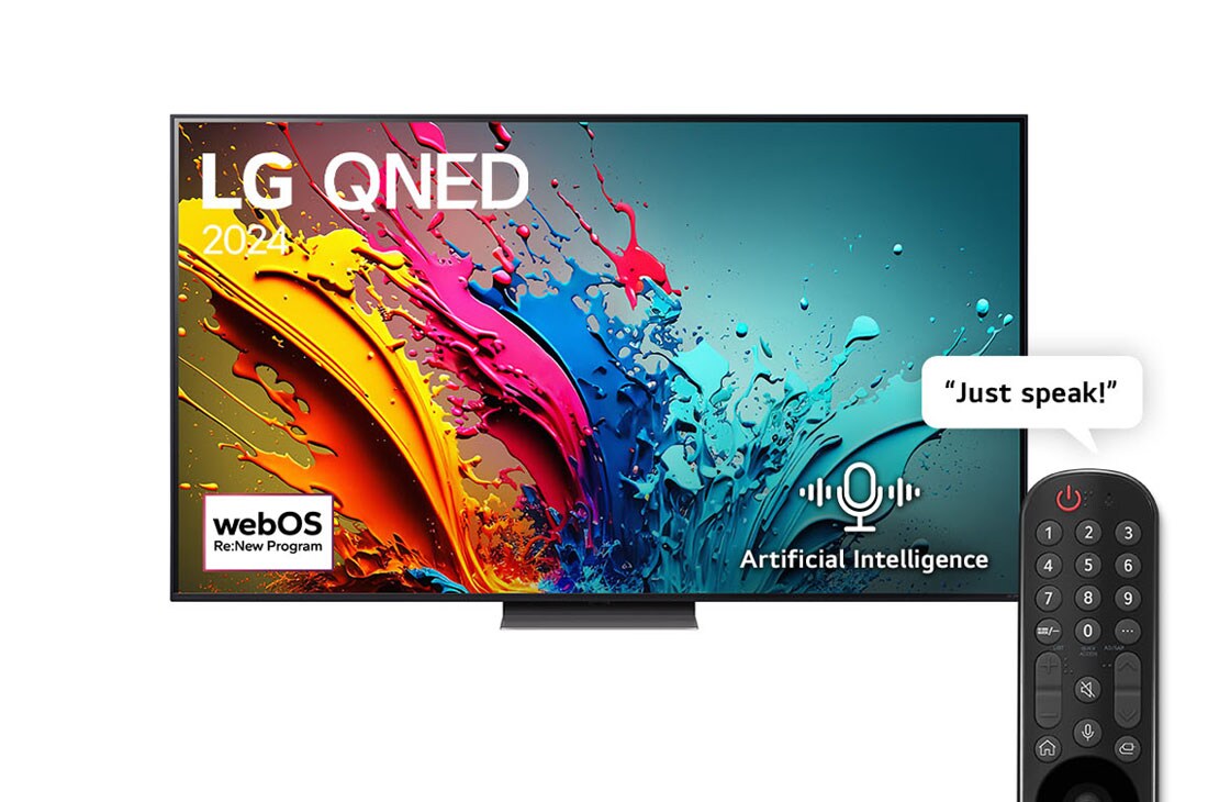 LG 65 Inch LG QNED QNED86 4K Smart TV AI Magic remote HDR10 webOS24 2024, 65QNED86T6A