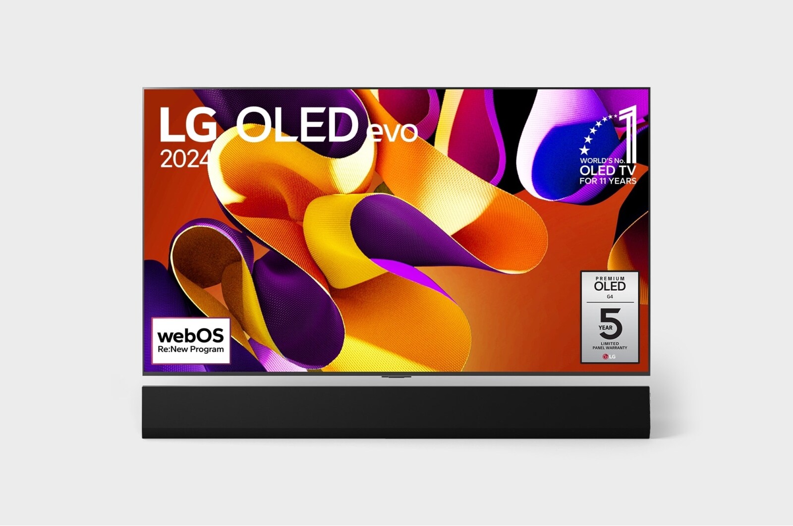 LG 65 Inch LG OLED evo G4 4K Smart TV Dolby Vision 2024 - Wall Mount Version, OLED65G46LA