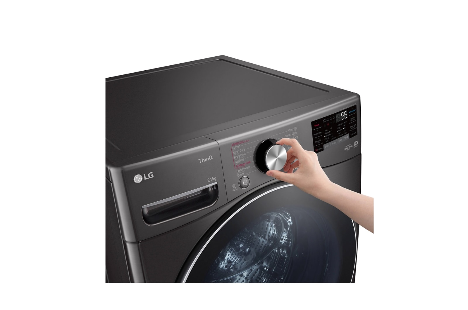 LG 21KG Black Steel Front Load Washing Machine - F0P2CYV2E, F0P2CYV2E