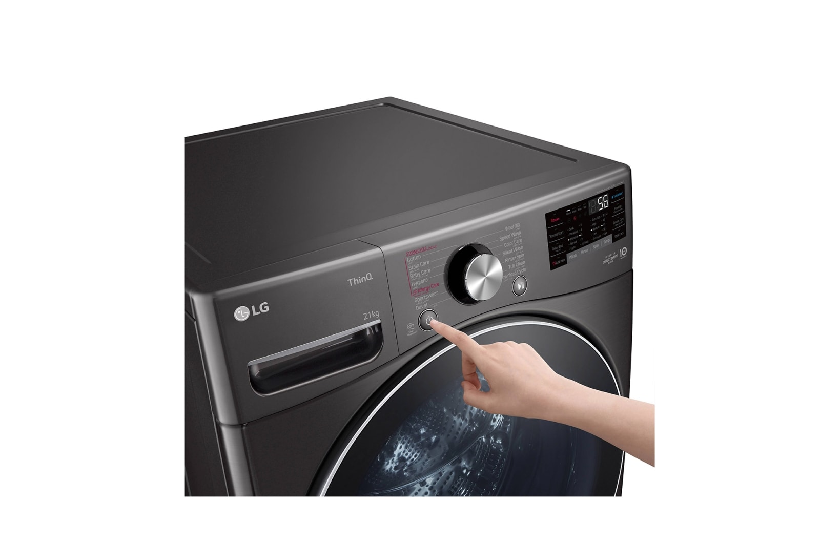 LG 21KG Black Steel Front Load Washing Machine - F0P2CYV2E, F0P2CYV2E