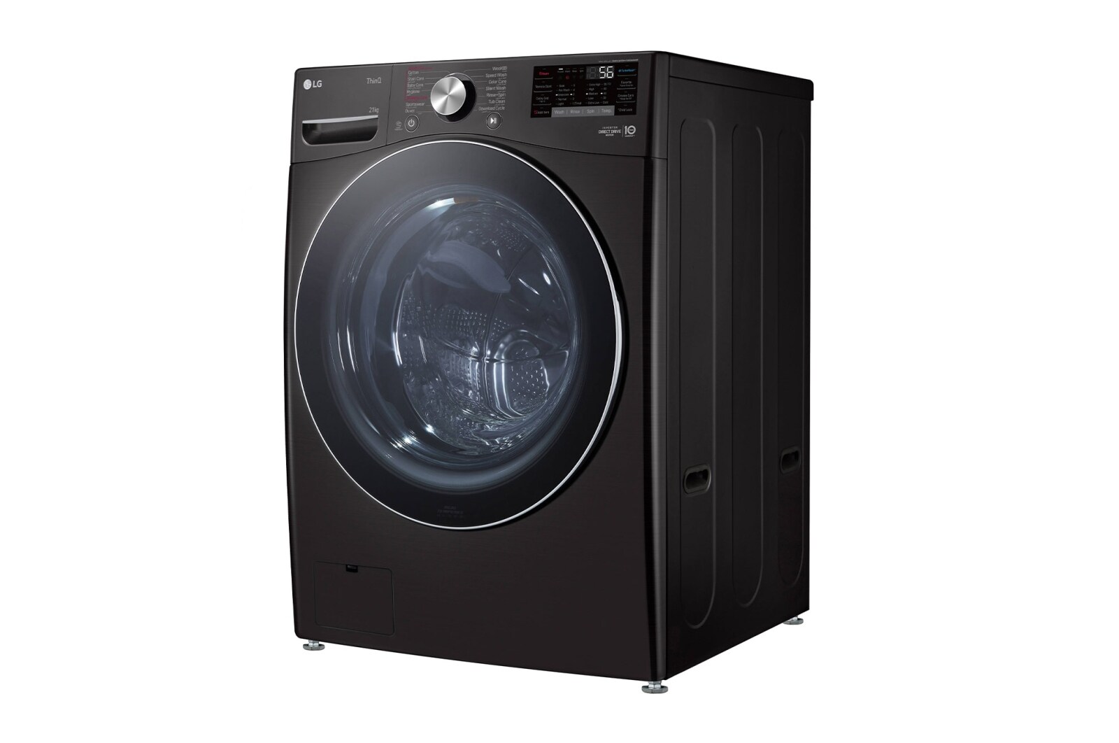 LG 21kg Front Loader Washer with AI DD™ & Steam in Black Finish, F0P2CYV2E