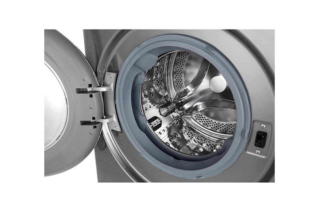 LG 10.5kg Front Loader Washer with AI DD™ & Steam in Stainless Finish, F4V5RYP2T