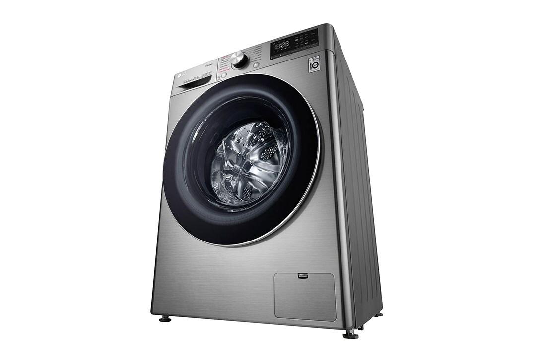 LG 10.5kg Front Loader Washer with AI DD™ & Steam in Stainless Finish, F4V5RYP2T