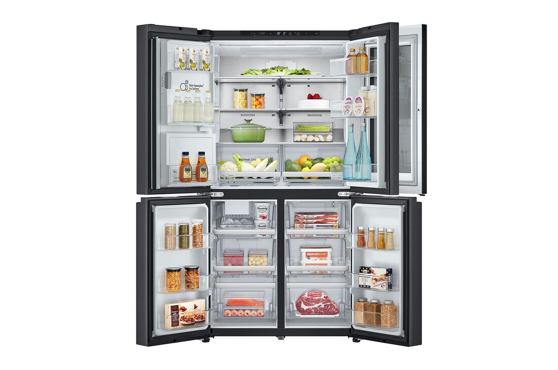 LG 900L InstaView™ Door-in-Door French Door Fridge with UVnano™ in Black Finish, GC-X31FFCRL