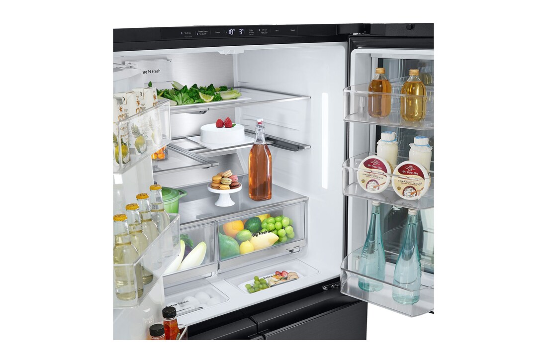 LG 900L InstaView™ Door-in-Door French Door Fridge with UVnano™ in Black Finish, GC-X31FFCRL