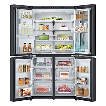 LG 900L InstaView™ Door-in-Door French Door Fridge with UVnano™ in Black Finish, GC-X31FFCRL
