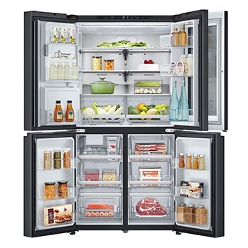LG 900L InstaView™ Door-in-Door French Door Fridge with UVnano™ in Black Finish, GC-X31FFCRL