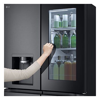 LG 900L InstaView™ Door-in-Door French Door Fridge with UVnano™ in Black Finish, GC-X31FFCRL