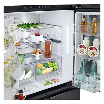 LG 900L InstaView™ Door-in-Door French Door Fridge with UVnano™ in Black Finish, GC-X31FFCRL