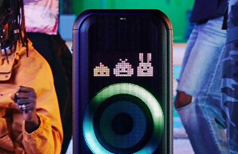 Image of XBOOM with Smartphone to show the connectivity