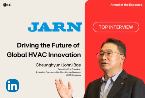 LG executive Cheunghyun (John) Bae featured in JARN magazine for a top interview about driving the future of global HVAC innovation.