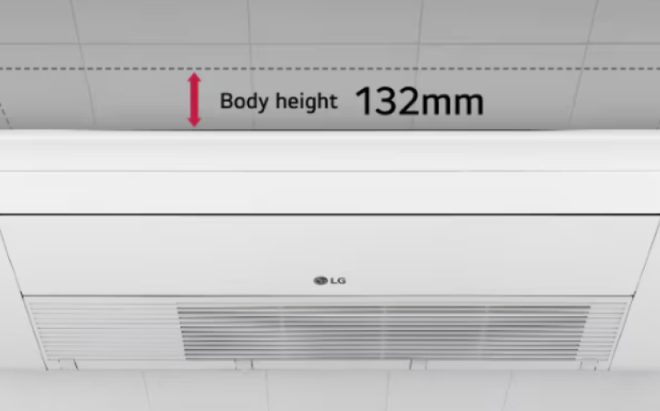 LG Multi Split slim indoor unit allowing flexible installation in compact ceiling spaces.