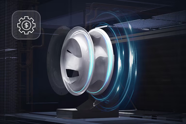 LG HVAC direct drive motor system showing fewer replacement parts. Designed to reduce repair costs and ensure long-term durability.