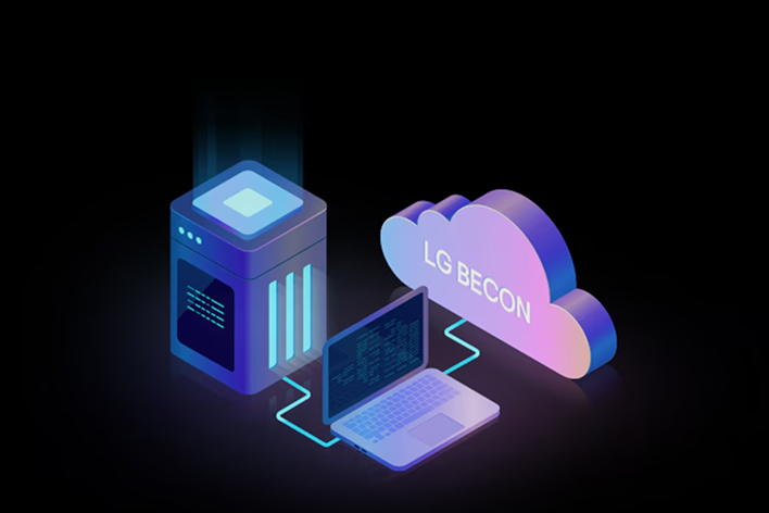 BECON control solutions icon emphasizing LG’s smart monitoring and integrated data center management platform.
