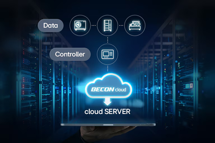 LG BECON data center control system with cloud server integration, optimizing energy efficiency, stability, and operational performance