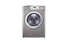 LG front-load commercial washer in silver