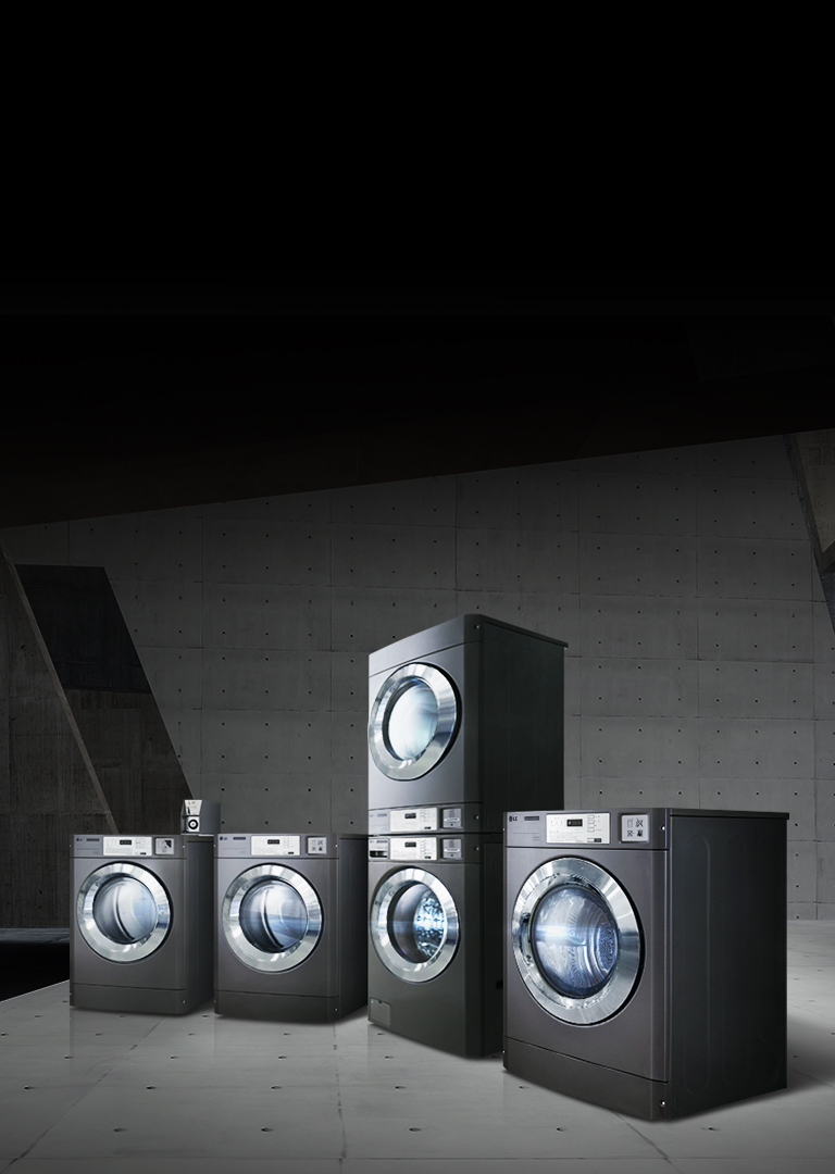 LG Commercial Washer lineup in sleek metallic design, built for high performance and energy efficiency. Reliable LG washing machines optimized for commercial laundry operations and long-term durability