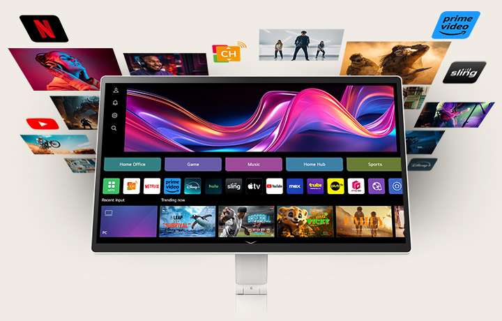 Thanks to webOS, enjoy seamless access to a variety of content through apps like Netflix, Prime Video, Disney+, YouTube, Apple TV, and free LG Channels. Get personalized recommendations, explore apps like Sports, Game, and LG Fitness, and easily control everything with a remote or touch.