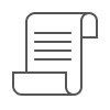 A scroll paper, drawn in black outlined.