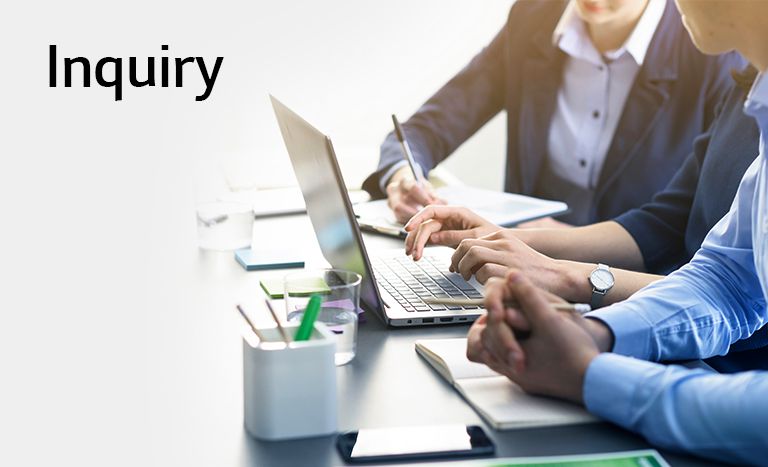A woman is giving a consulting to a man with a laptop. You can click on the image to visit inquiry to buy page