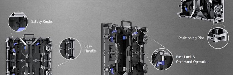 The cabinet parts, including 'Safety Knobs', 'Easy Handle', 'Fast Lock 