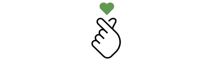 Finger heart logo.
