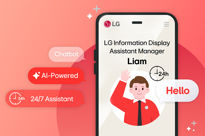 LG Information Display Assistant Manager Liam AI-powered support chatbot