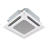 LG Ceiling Mounted Cassette, square shape, is displayed.	