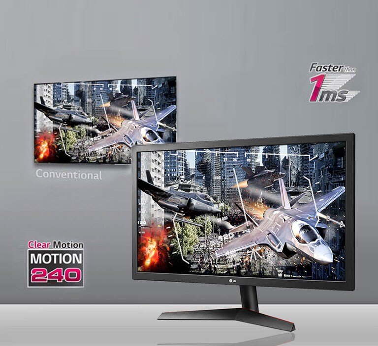 MOTION 240 WITH FASTER THAN 1MS RESPONSE TIME MINIMIZES THE MOTION BLUR1