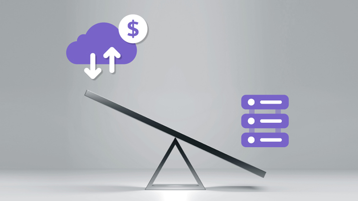 This image illustrates that, as a cloud-based solution, it provides lower initial investment costs for Total Cost of Ownership (TCO) compared to on-premise solutions.