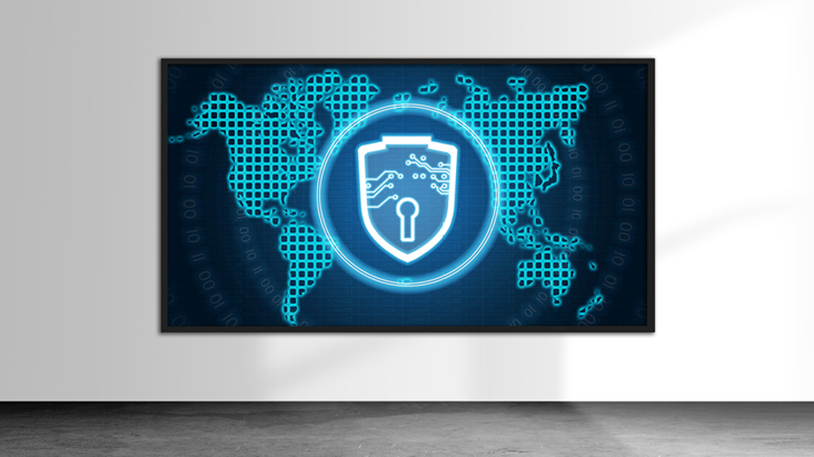 This abstract image represents the application of security to a display.