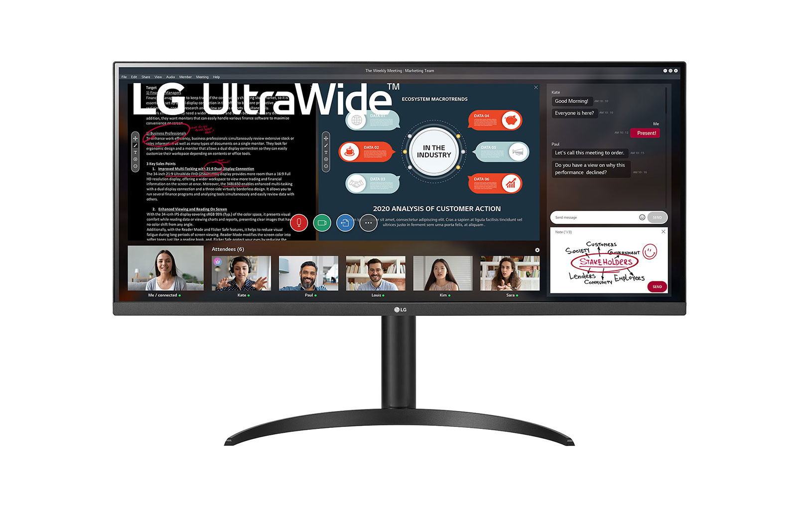 LG 86.36 cm (34) 21:9 UltraWide™ Full HD IPS Monitor with AMD FreeSync™, 34WP550-B