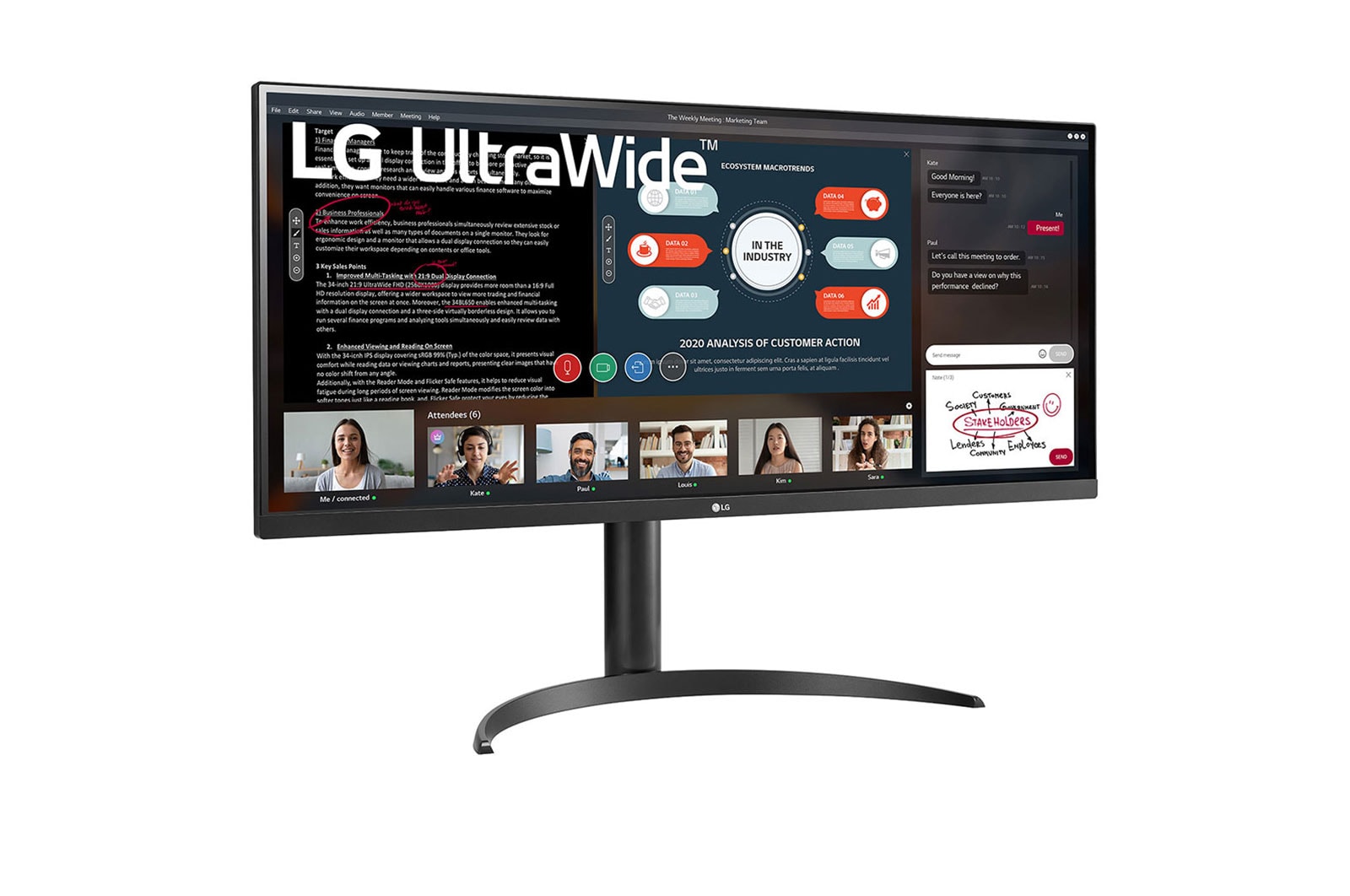 LG 86.36 cm (34) 21:9 UltraWide™ Full HD IPS Monitor with AMD FreeSync™, 34WP550-B