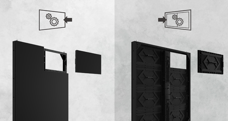 An LED module can be detached from the front side or rear side. 
