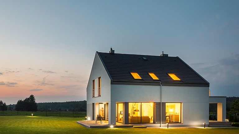 A house on a wide meadow 