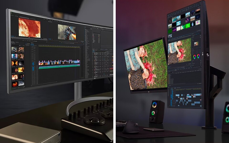 Vergleich zwischen Ultrawide- und Dual-Monitoren (Seite an Seite)