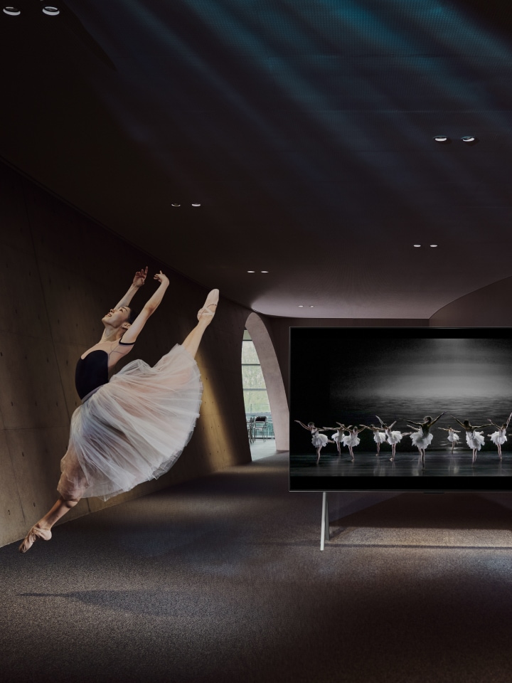 Ballerina like swans on a stage with LG SIGNATURE OLED M