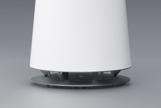 Detailed view of the bottom stand of the Air Purifier. 