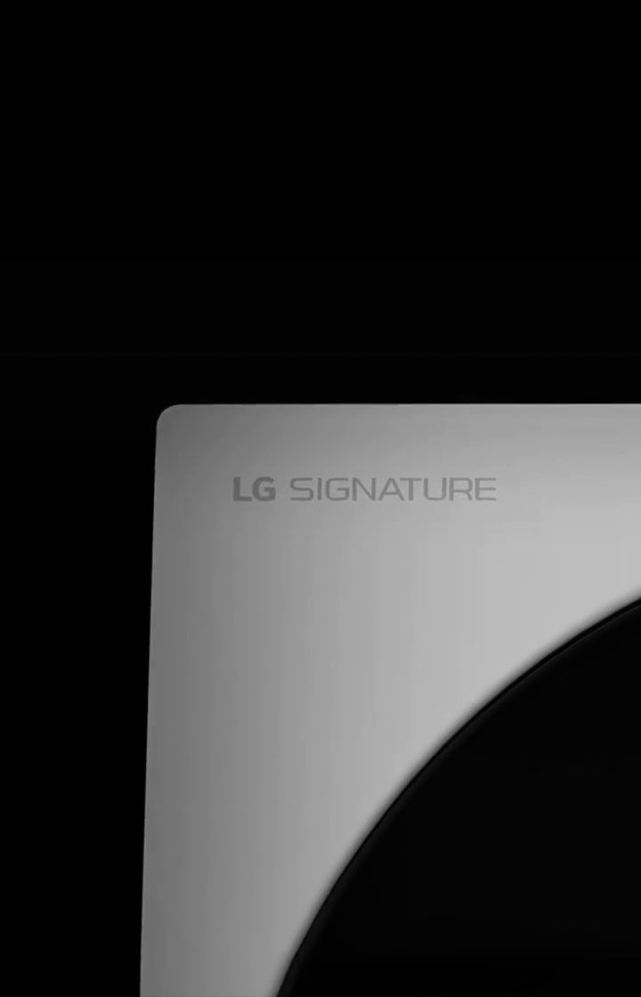 Close up image of the top left hand corner of the LG Signature Washing Machine