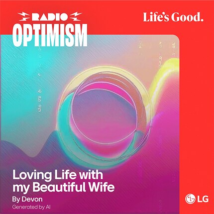 The album cover of Loving Life with my Beautiful Wife, created by Devon through AI.