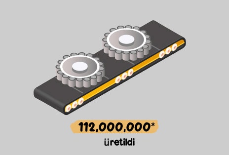 Konveyör bandında hareket eden DD motorların görüntüleri, patent işareti görüntüsü ve LG araştırmacı görüntüsü sırayla düzenlenmiştir.