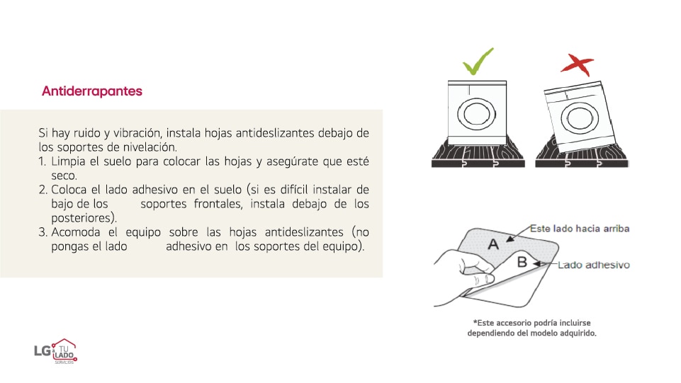 Guía de instalación lavadora
