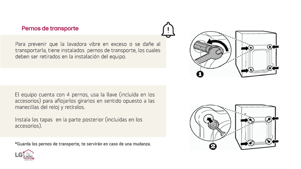 Guía de instalación lavadora